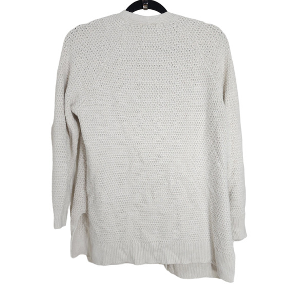 Fat Face Cardigan Sweater Womens 8 White Long Sleeve Pockets Open Front Knit - Picture 2 of 10